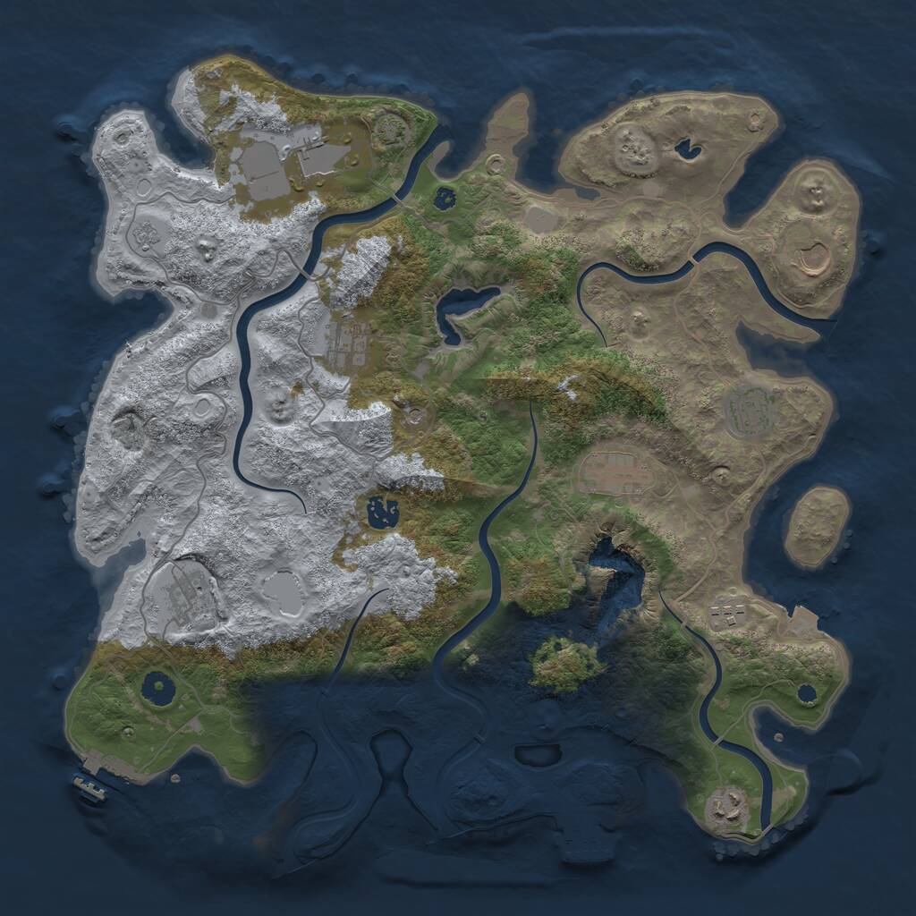 Rust Map: Procedural Map, Size: 4100, Seed: 31171243, 15 Monuments