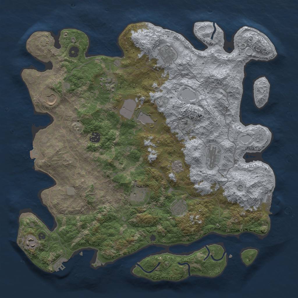 Rust Map: Procedural Map, Size: 4100, Seed: 19702717, 18 Monuments