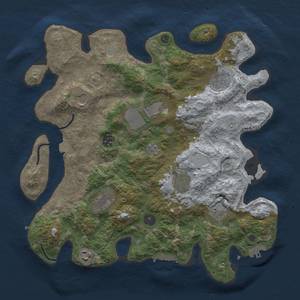 Thumbnail Rust Map: Procedural Map, Size: 3696, Seed: 13824, 17 Monuments