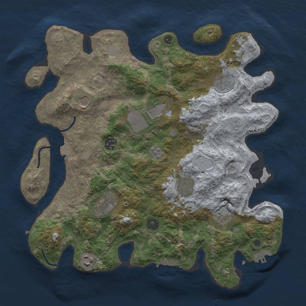 Rust Map: Procedural Map, Size: 3696, Seed: 13824, 17 Monuments