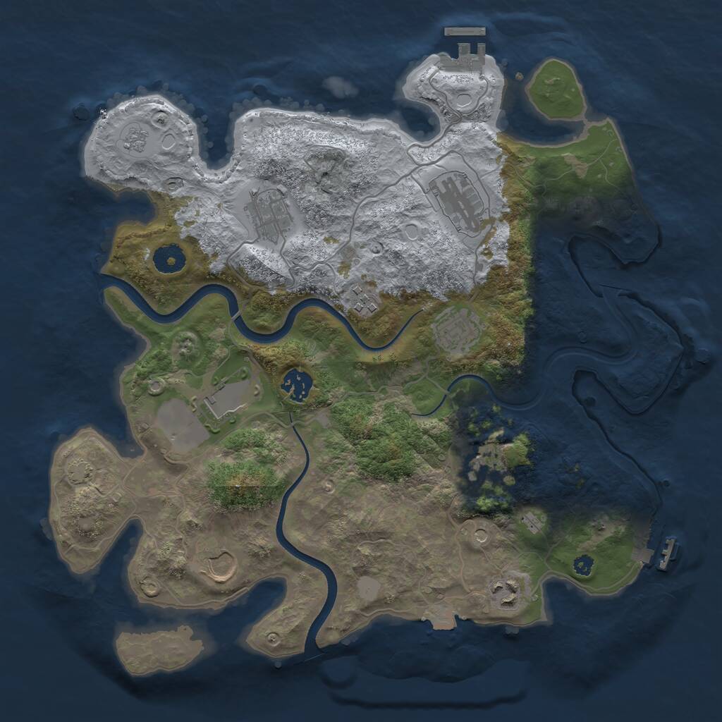 Rust Map: Procedural Map, Size: 3550, Seed: 62305621, 15 Monuments