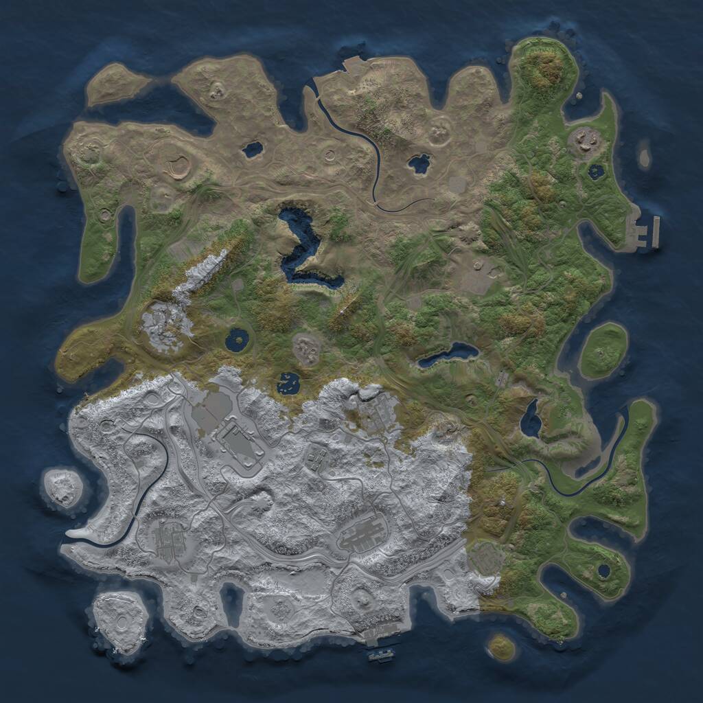 Rust Map: Procedural Map, Size: 4500, Seed: 589741, 17 Monuments
