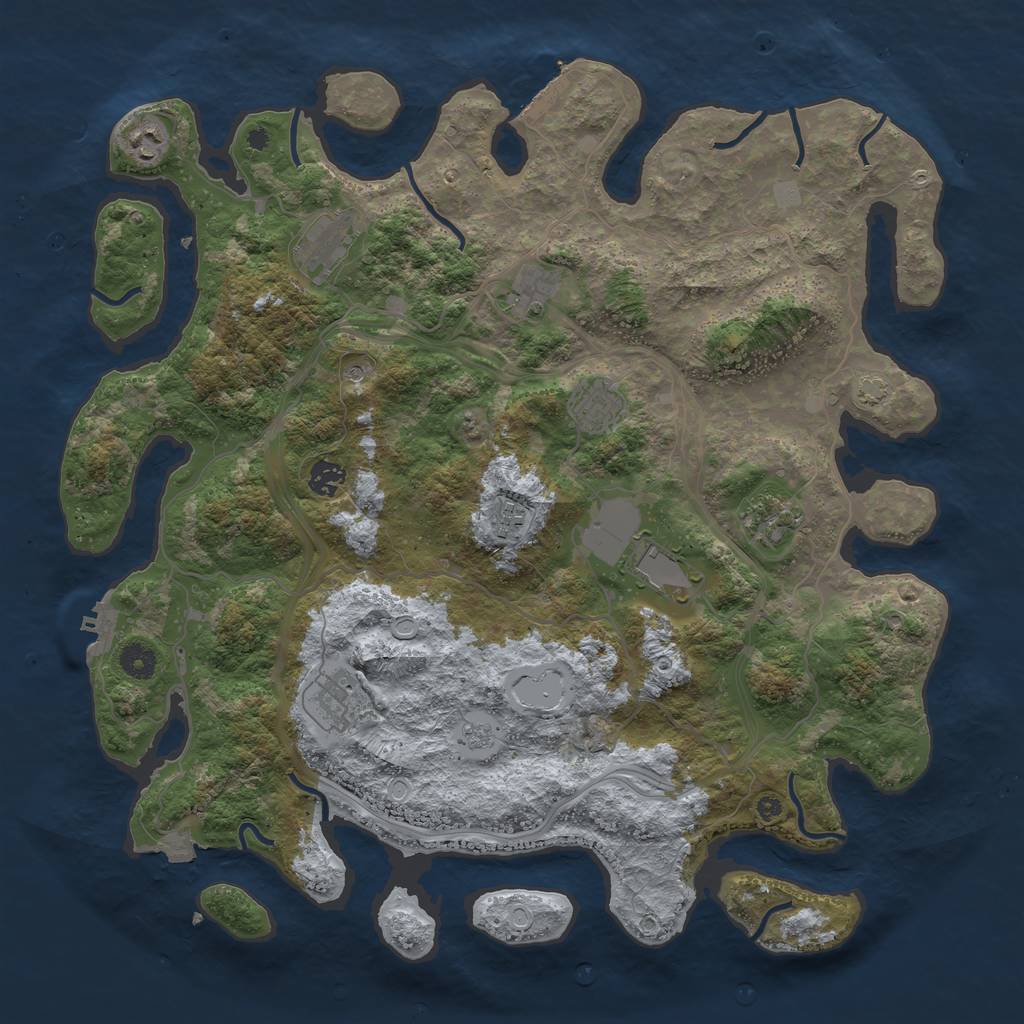 Rust Map: Procedural Map, Size: 4250, Seed: 18887614, 17 Monuments