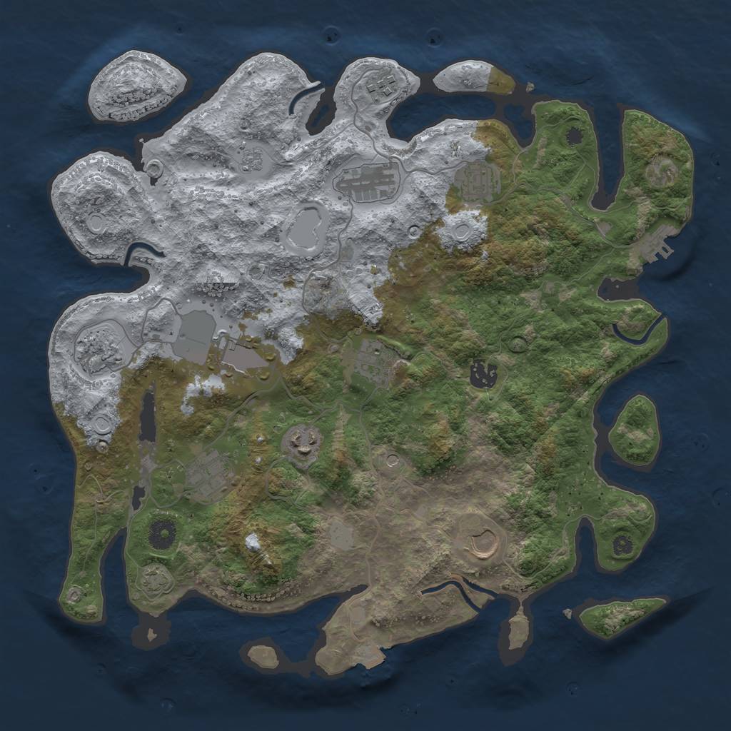 Rust Map: Procedural Map, Size: 3750, Seed: 1429629179, 17 Monuments