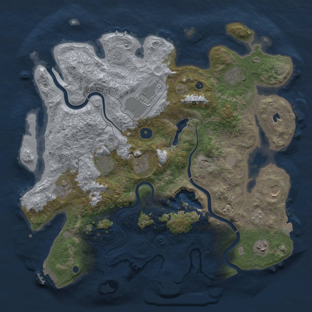 Rust Map: Procedural Map, Size: 4000, Seed: 5679529, 14 Monuments