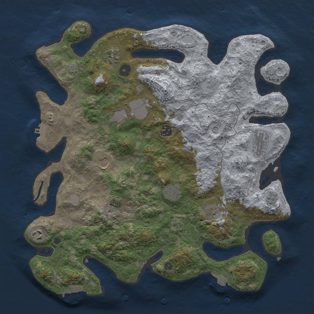 Rust Map: Procedural Map, Size: 4000, Seed: 37177389, 17 Monuments