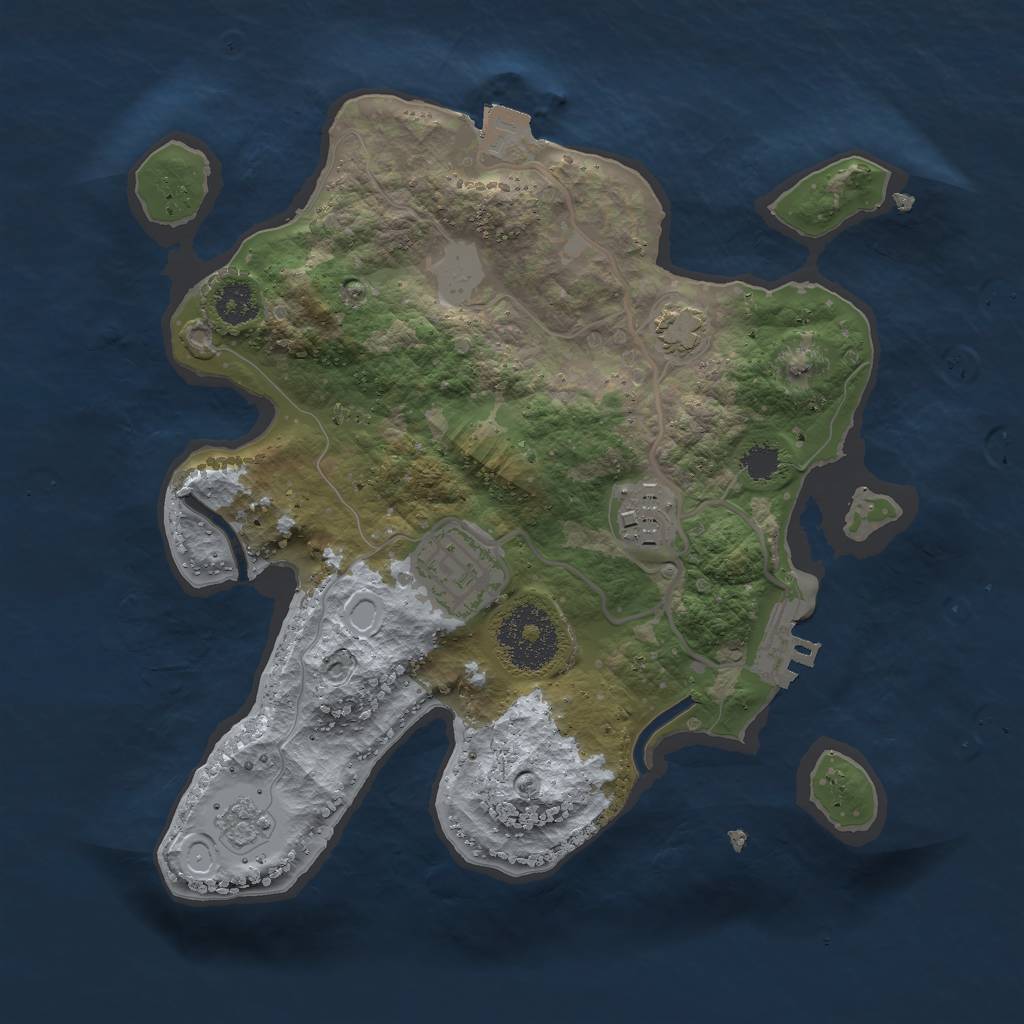 Rust Map: Procedural Map, Size: 2500, Seed: 112233, 8 Monuments