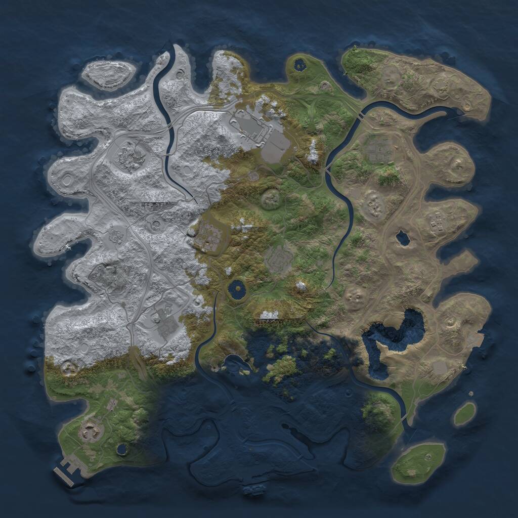 Rust Map: Procedural Map, Size: 4250, Seed: 5381498, 14 Monuments