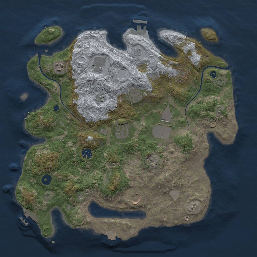 Rust Map: Procedural Map, Size: 3750, Seed: 147214700, 15 Monuments