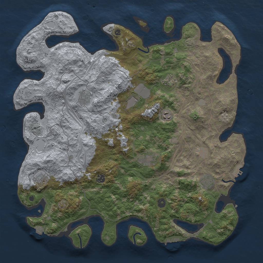 Rust Map: Procedural Map, Size: 4400, Seed: 81034562, 18 Monuments