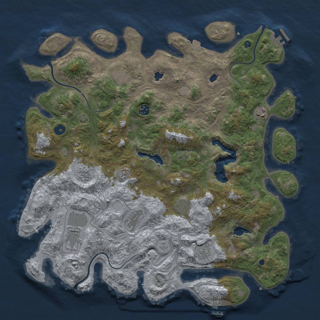 Rust Map: Procedural Map, Size: 4500, Seed: 79846342, 14 Monuments