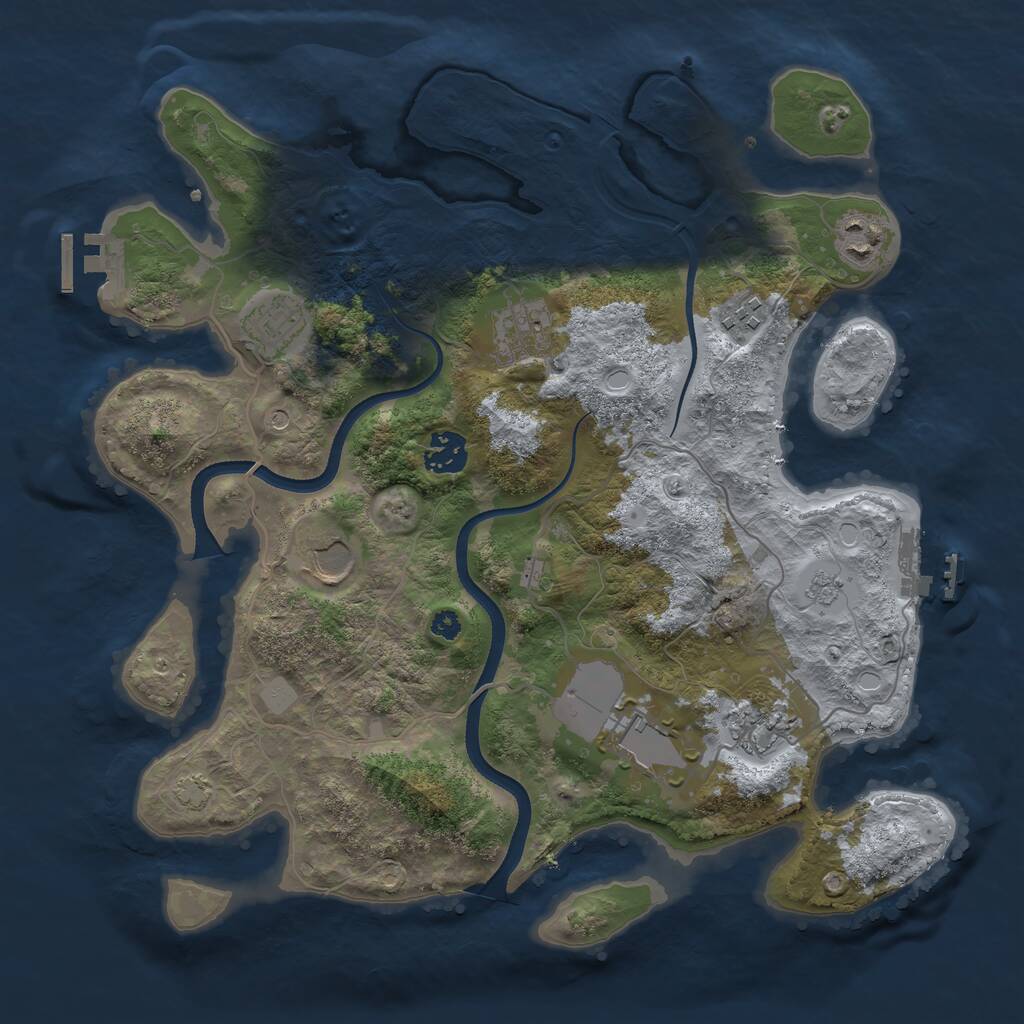 Rust Map: Procedural Map, Size: 3500, Seed: 287567491, 14 Monuments