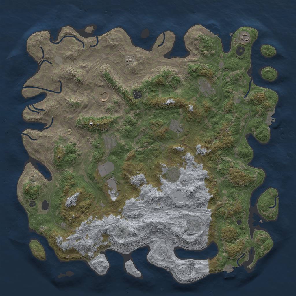 Rust Map: Procedural Map, Size: 4800, Seed: 532770823, 18 Monuments