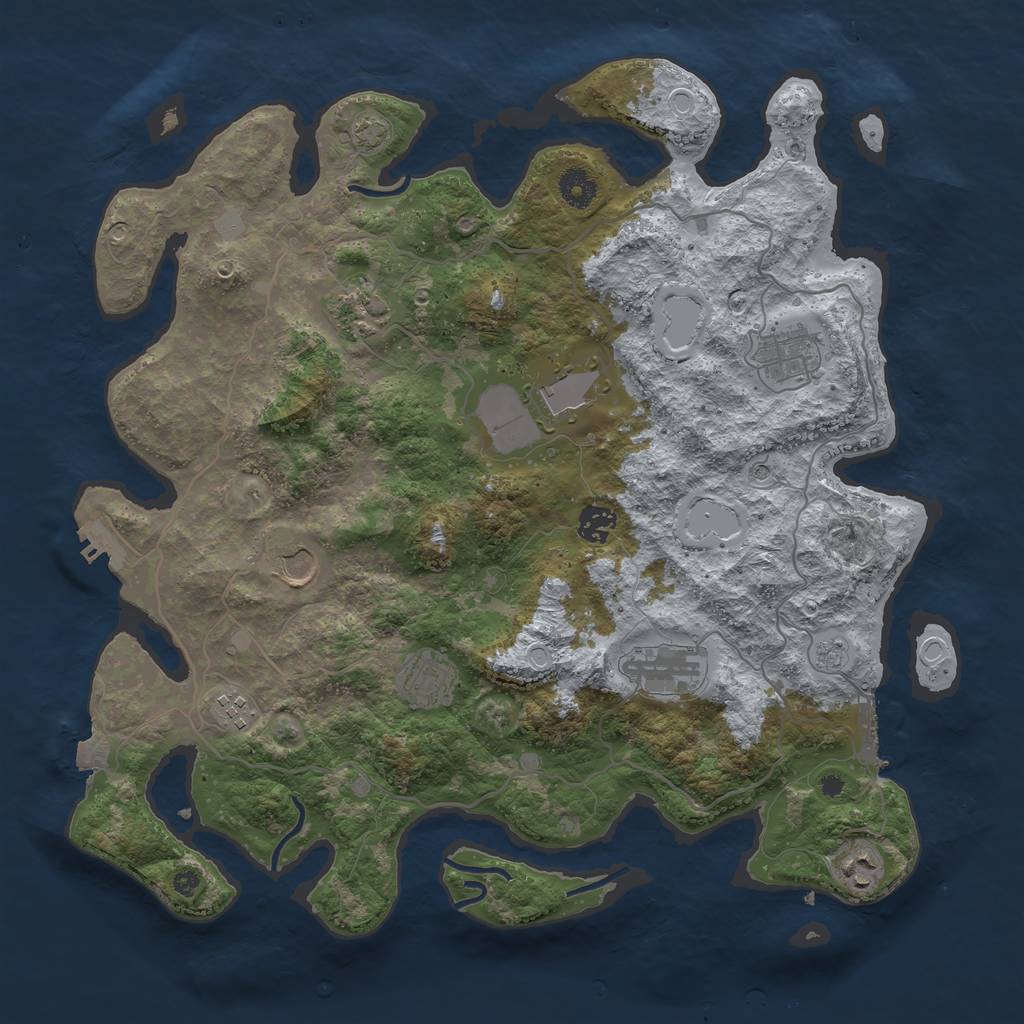 Rust Map: Procedural Map, Size: 4000, Seed: 7852728, 17 Monuments