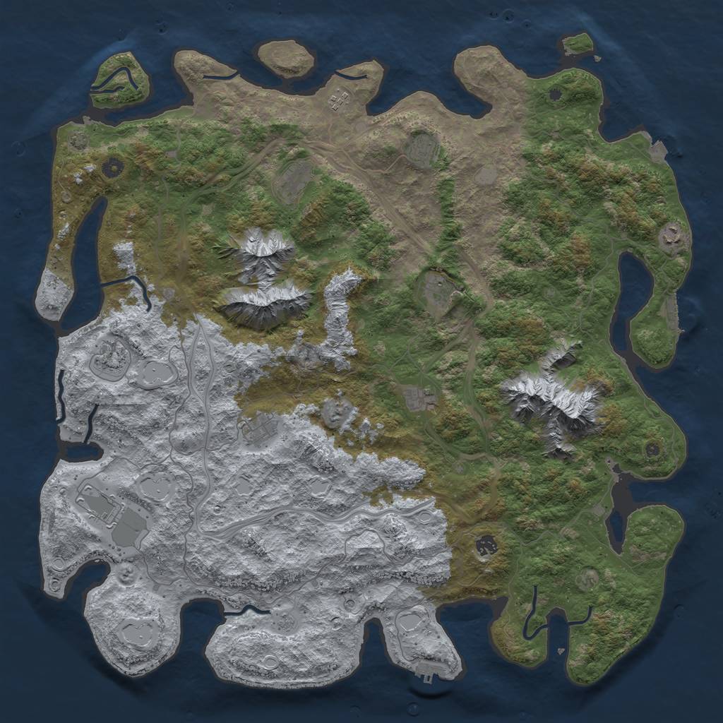 Rust Map: Procedural Map, Size: 5200, Seed: 6000, 18 Monuments