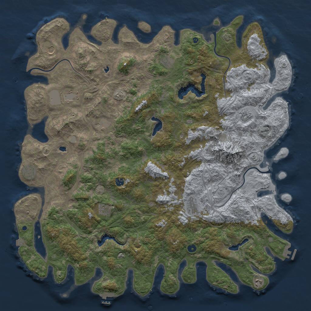 Rust Map: Procedural Map, Size: 5555, Seed: 5555, 17 Monuments