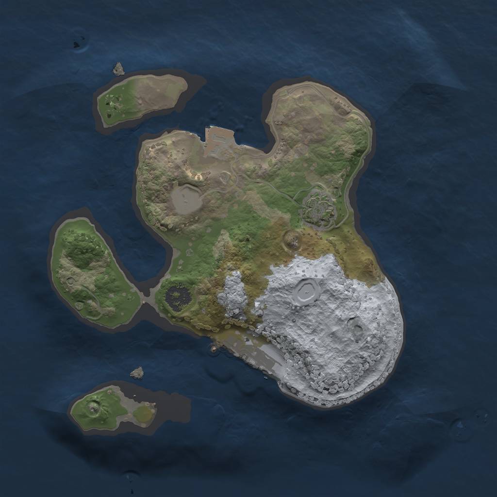 Rust Map: Procedural Map, Size: 2000, Seed: 2130892480, 5 Monuments