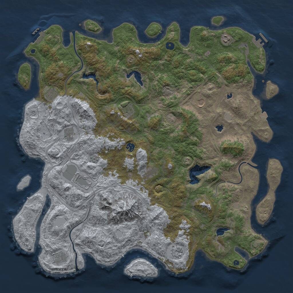 Rust Map: Procedural Map, Size: 5200, Seed: 5514, 17 Monuments