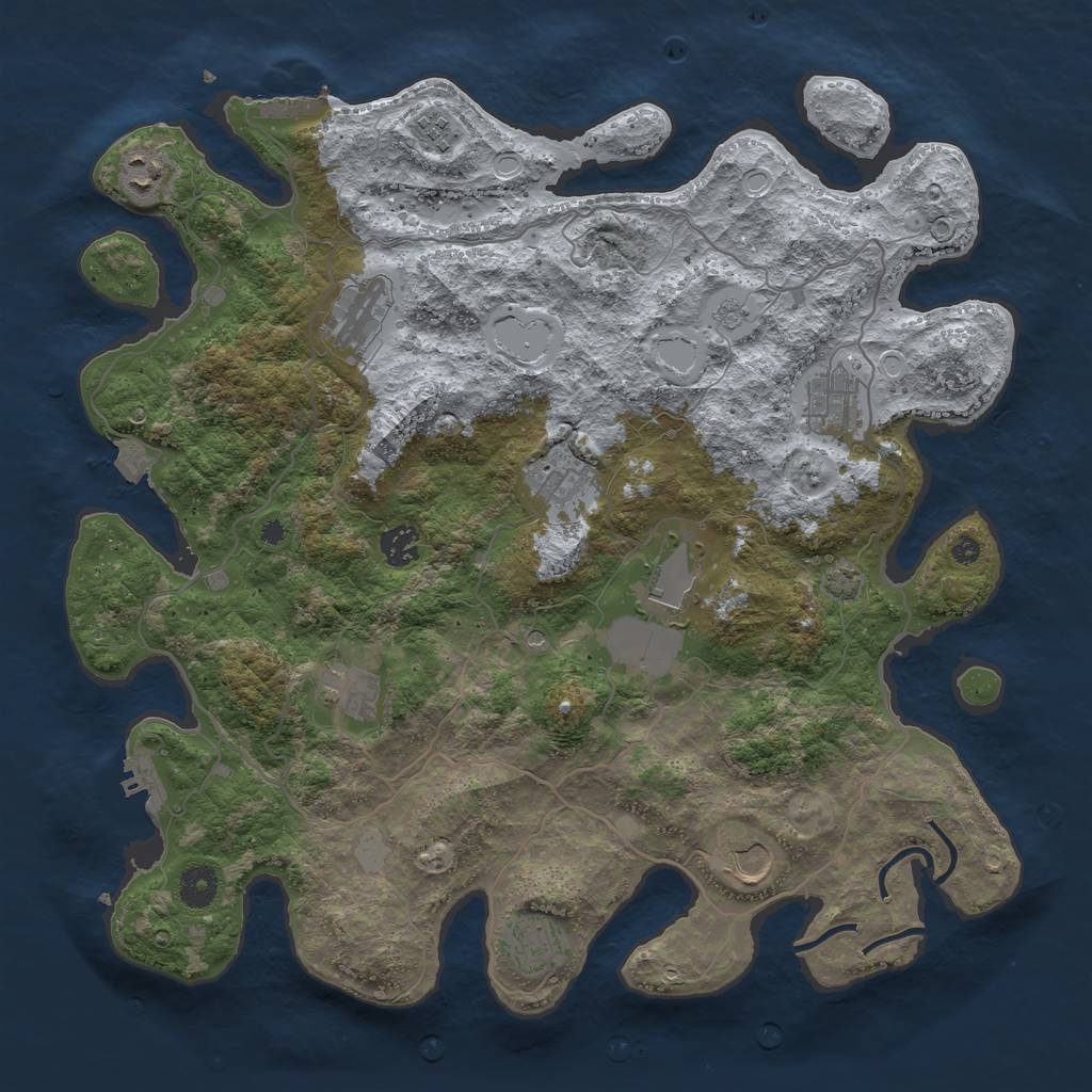 Rust Map: Procedural Map, Size: 4000, Seed: 1823579728, 18 Monuments