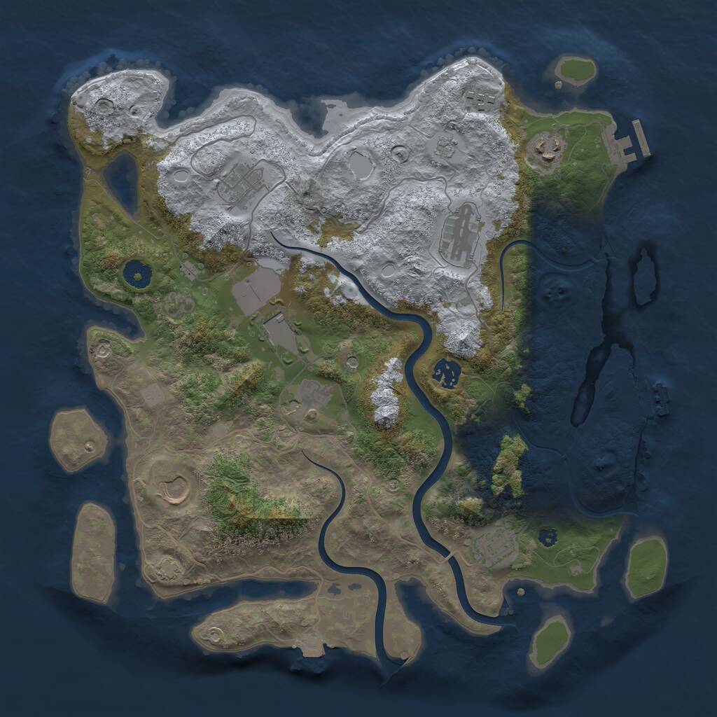 Rust Map: Procedural Map, Size: 3800, Seed: 8900108, 15 Monuments