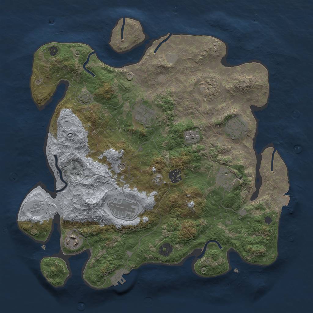 Rust Map: Procedural Map, Size: 3450, Seed: 112435, 15 Monuments