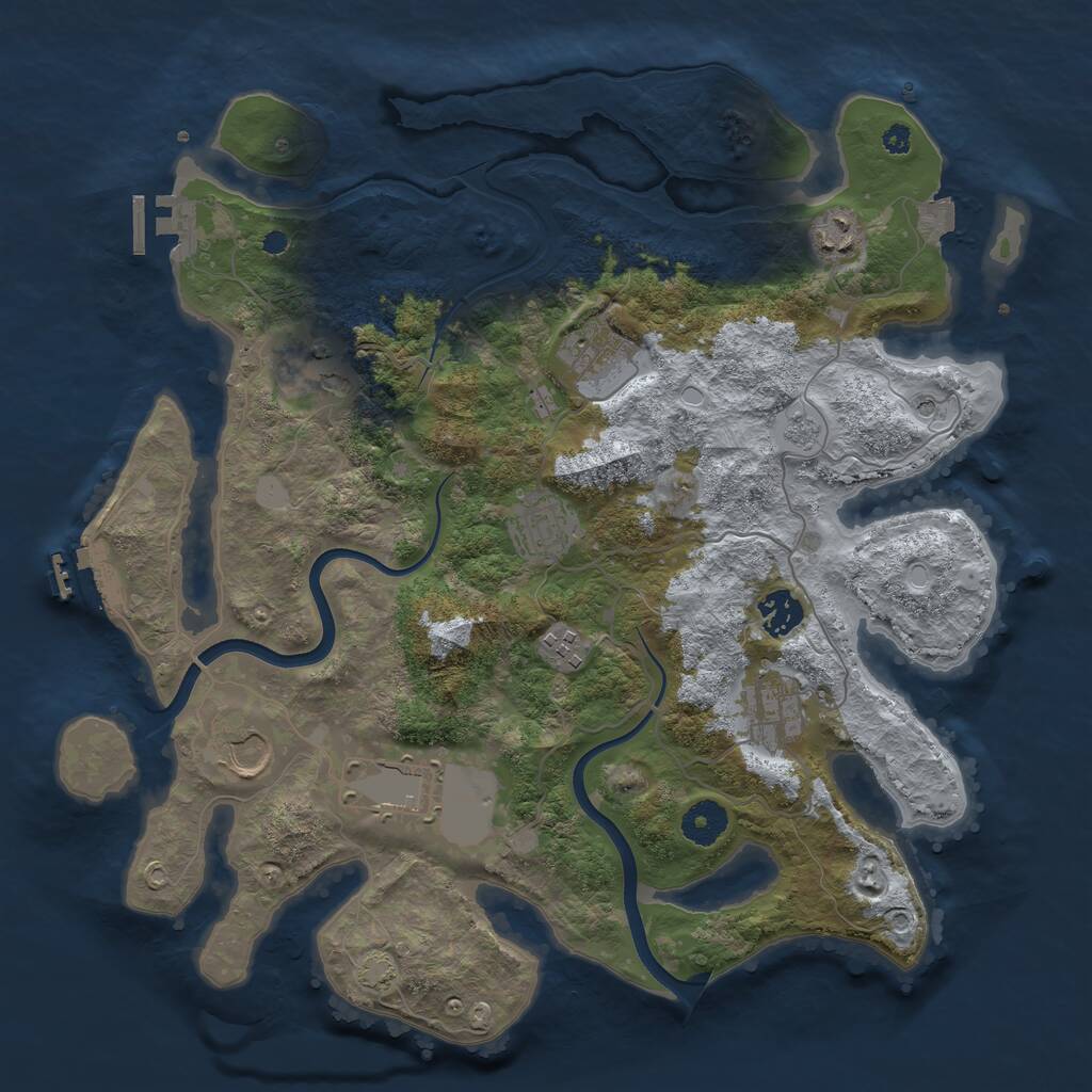 Rust Map: Procedural Map, Size: 3700, Seed: 17670, 15 Monuments