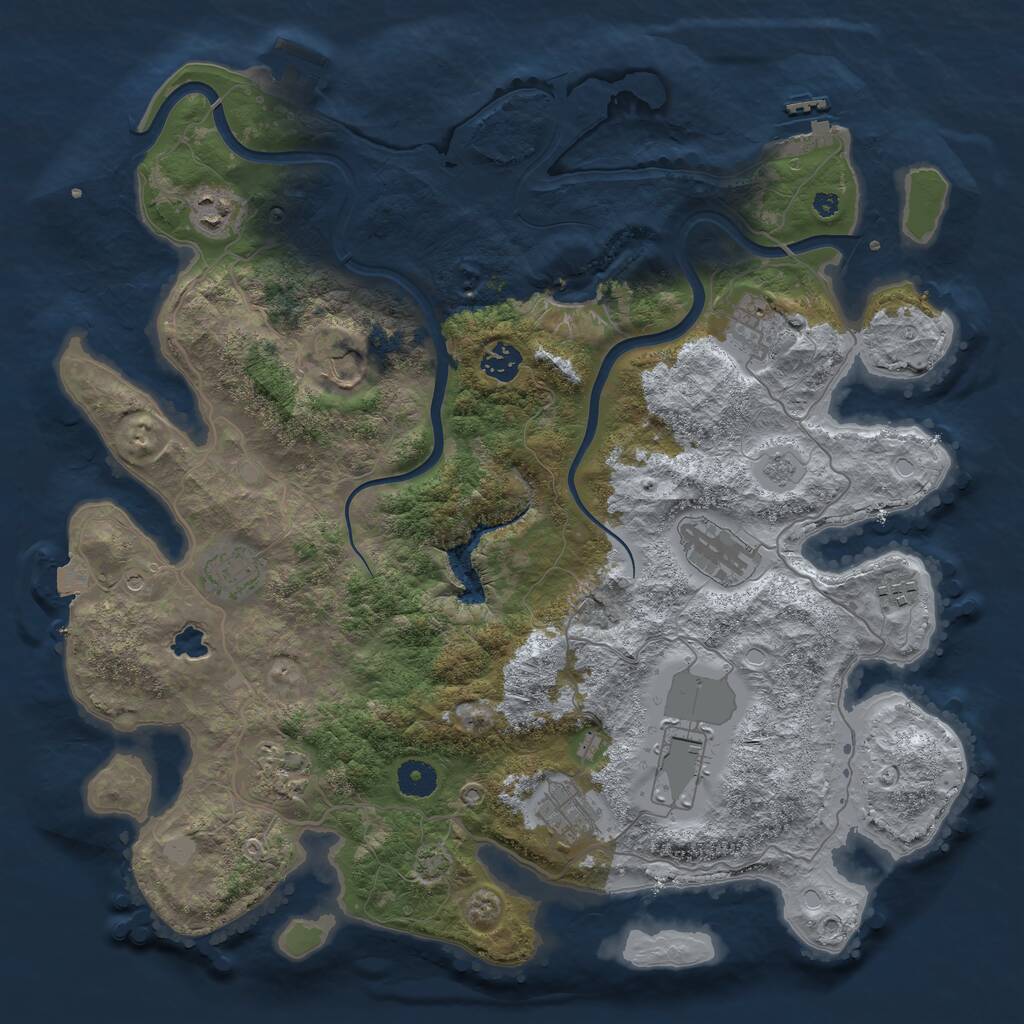 Rust Map: Procedural Map, Size: 4000, Seed: 49808134, 16 Monuments
