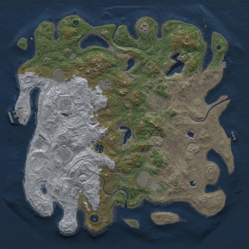 Rust Map: Procedural Map, Size: 4500, Seed: 9487699, 16 Monuments