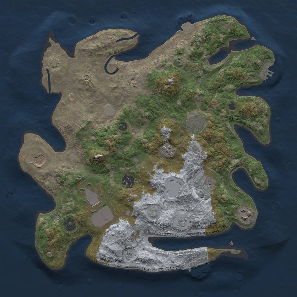 Rust Map: Procedural Map, Size: 3500, Seed: 88344163, 15 Monuments