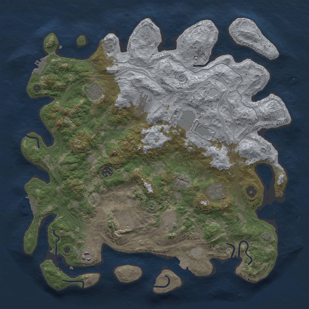 Rust Map: Procedural Map, Size: 4250, Seed: 25128667, 17 Monuments