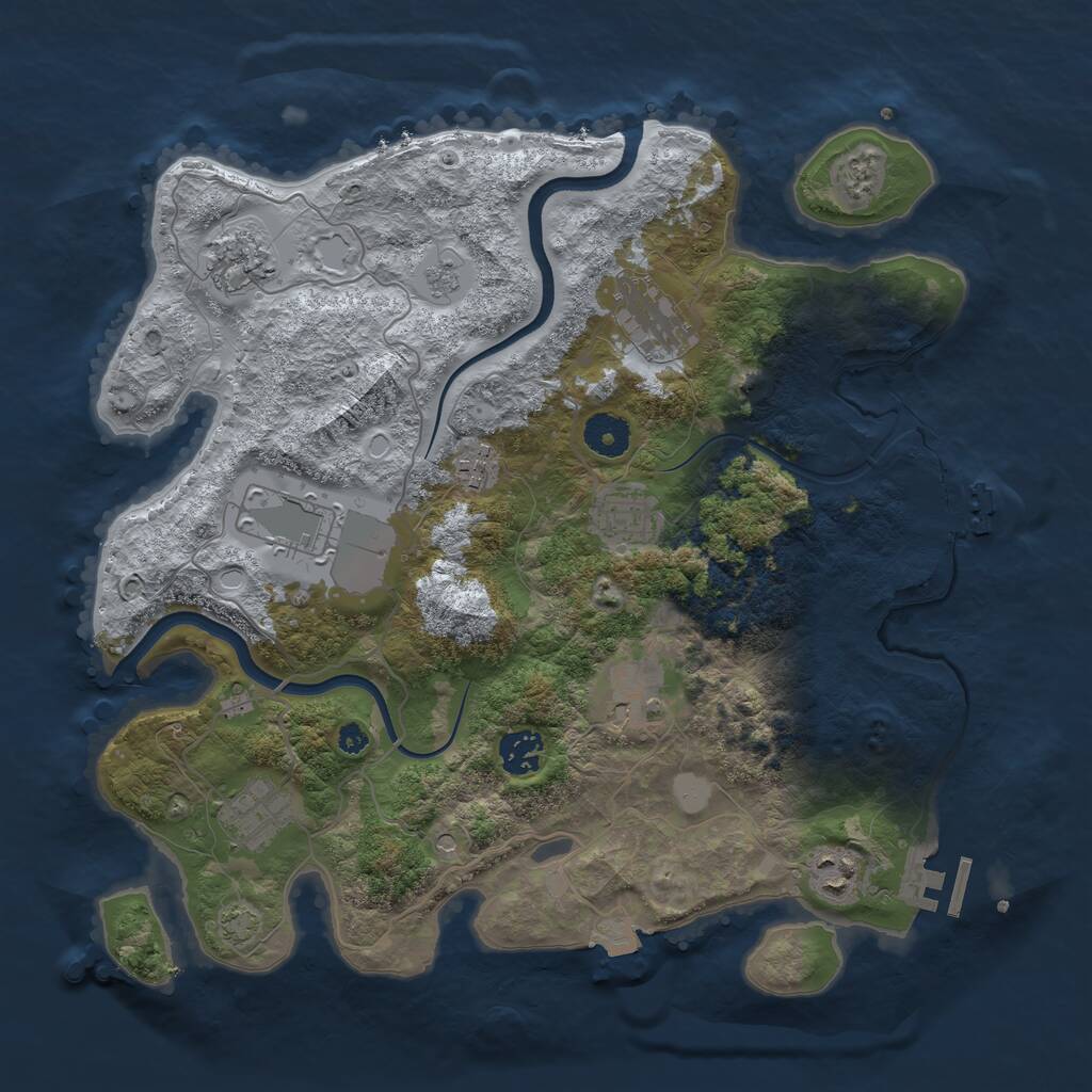 Rust Map: Procedural Map, Size: 3650, Seed: 62725701, 15 Monuments