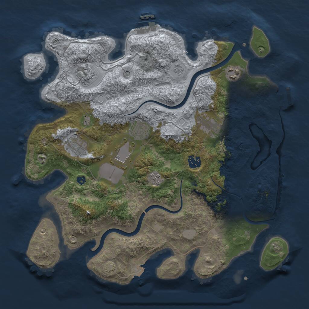 Rust Map: Procedural Map, Size: 3500, Seed: 31457, 14 Monuments
