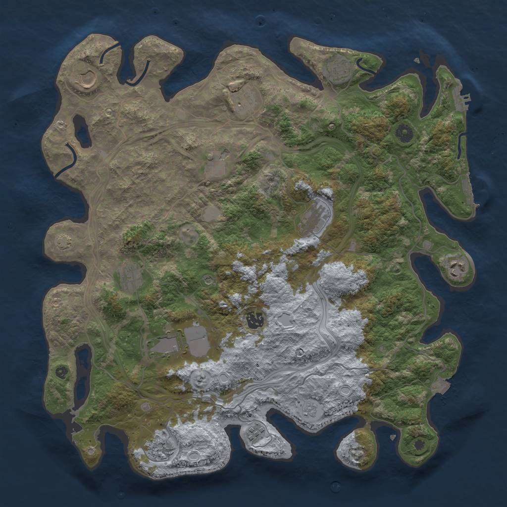 Rust Map: Procedural Map, Size: 4250, Seed: 44678430, 19 Monuments