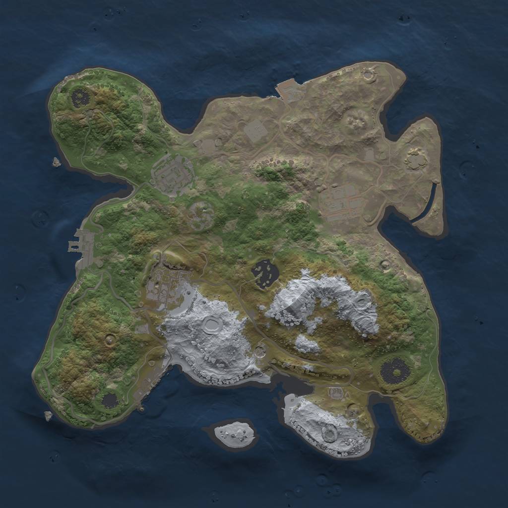 Rust Map: Procedural Map, Size: 2800, Seed: 37366, 11 Monuments