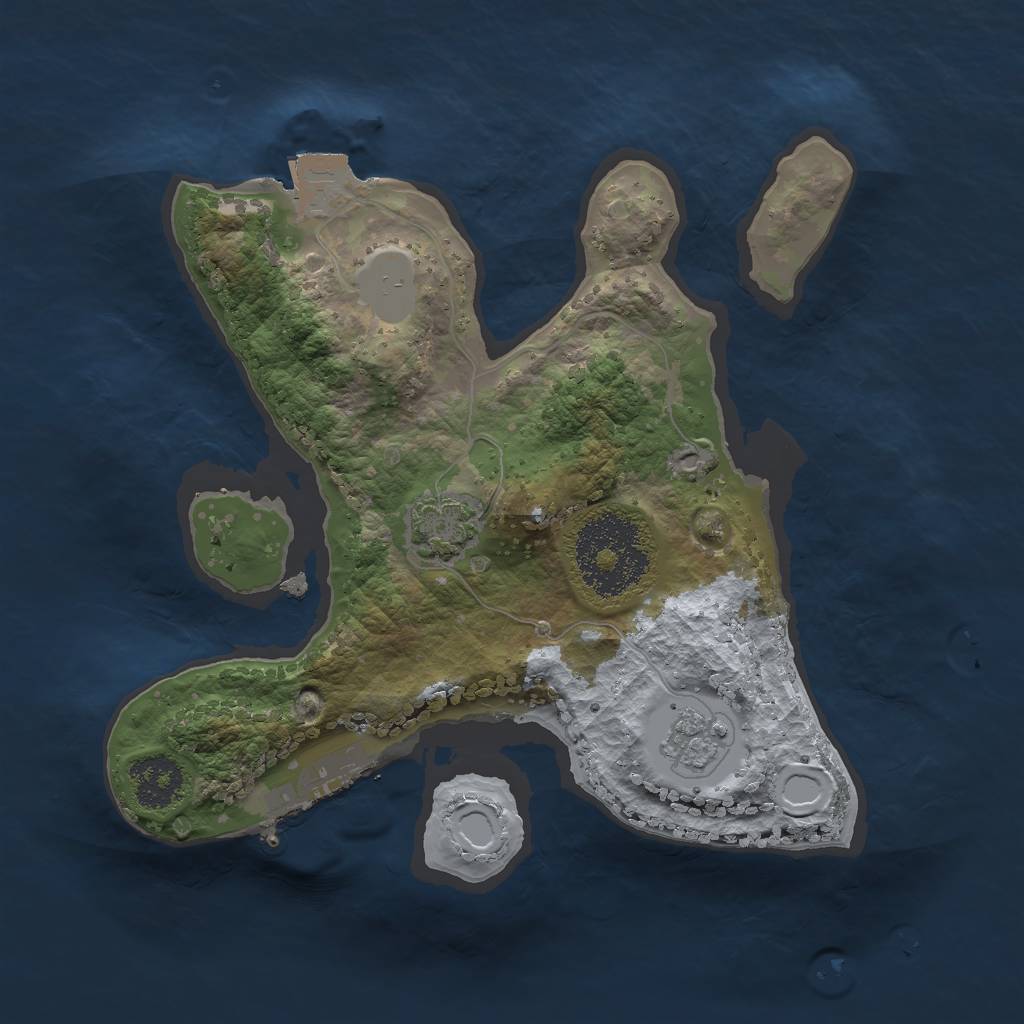 Rust Map: Procedural Map, Size: 2000, Seed: 243306874, 6 Monuments