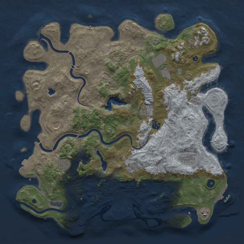 Rust Map: Procedural Map, Size: 4400, Seed: 37457963, 17 Monuments