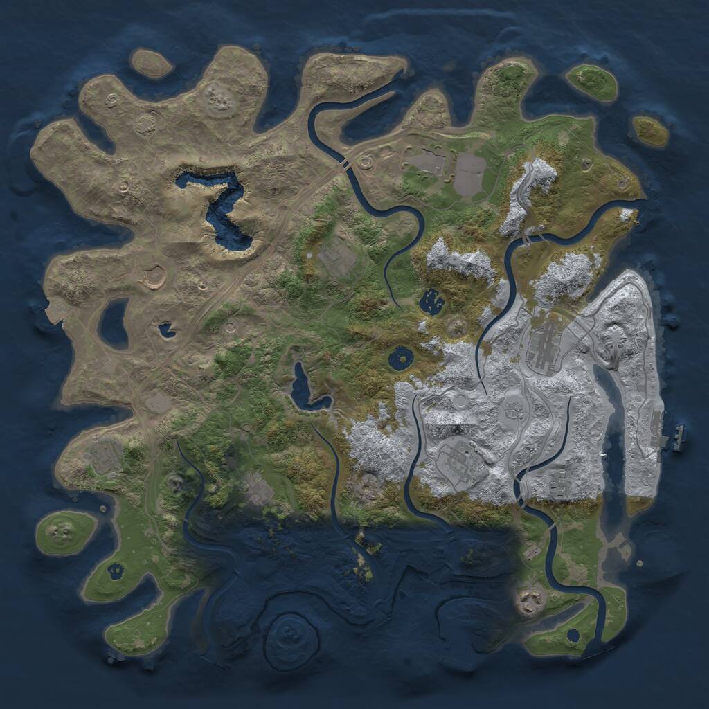 Rust Map: Procedural Map, Size: 4400, Seed: 49180528, 16 Monuments