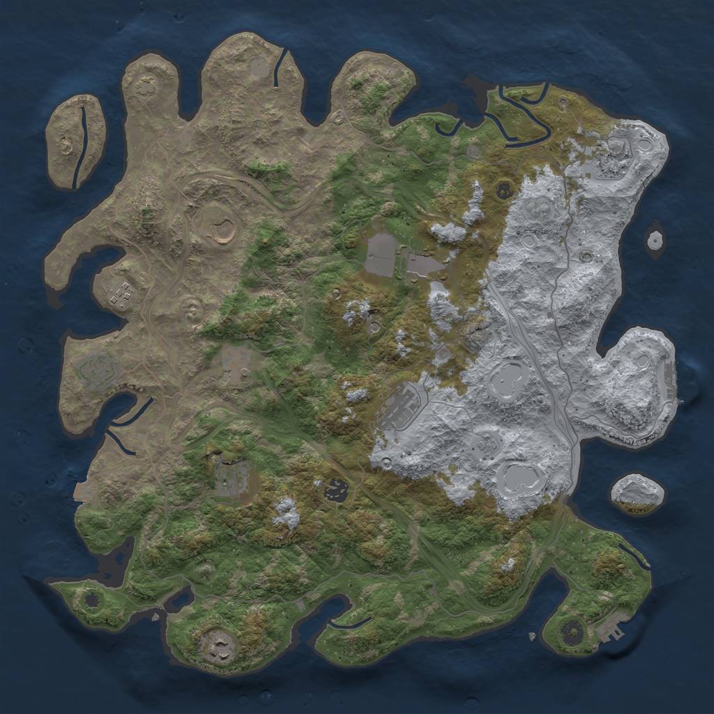 Rust Map: Procedural Map, Size: 4400, Seed: 31532774, 18 Monuments