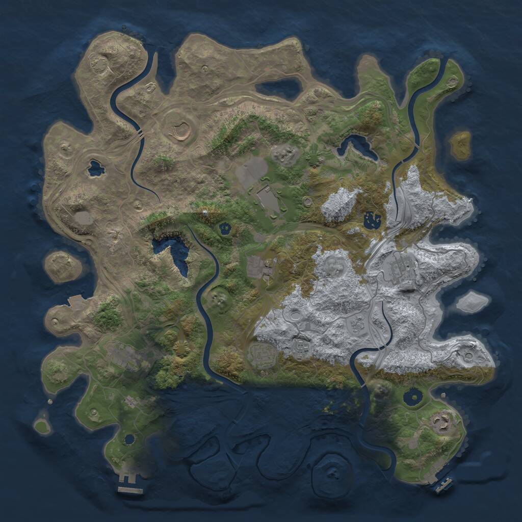 Rust Map: Procedural Map, Size: 4250, Seed: 71063366, 15 Monuments