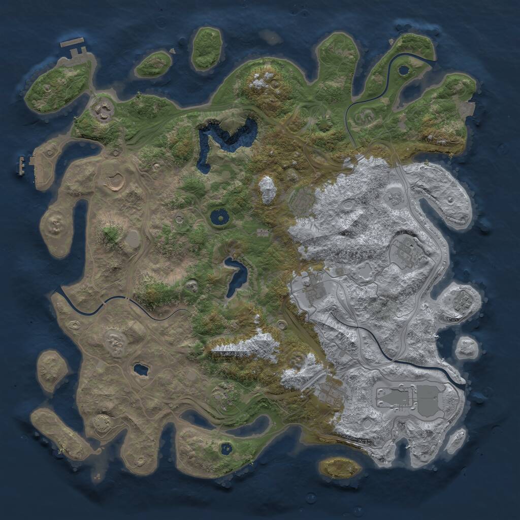 Rust Map: Procedural Map, Size: 4400, Seed: 40147037, 15 Monuments