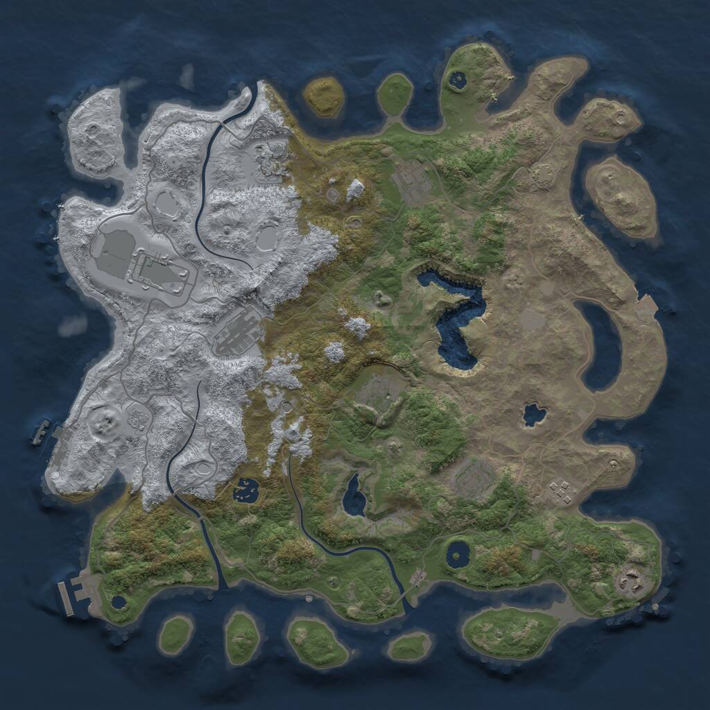 Rust Map: Procedural Map, Size: 4100, Seed: 82027307, 15 Monuments
