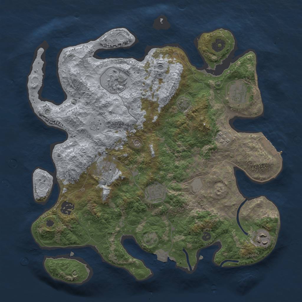 Rust Map: Procedural Map, Size: 3400, Seed: 96839562, 14 Monuments