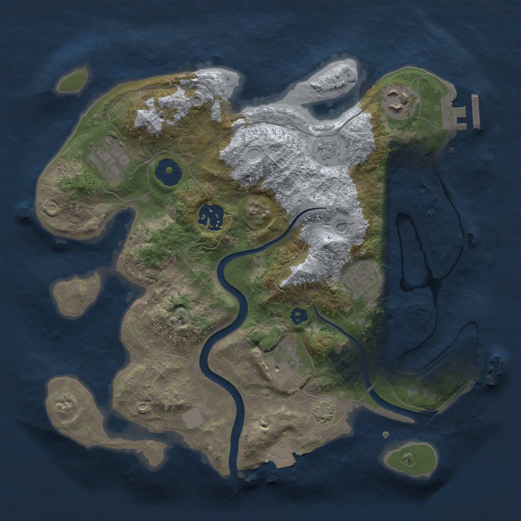 Rust Map: Procedural Map, Size: 3000, Seed: 9536048, 11 Monuments