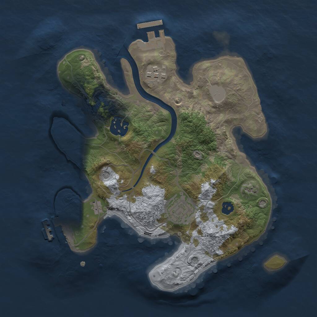 Rust Map: Procedural Map, Size: 2500, Seed: 1132363735, 7 Monuments