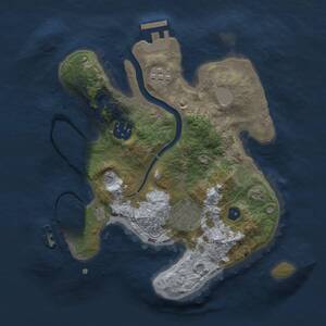 Thumbnail Rust Map: Procedural Map, Size: 2500, Seed: 1132363735, 7 Monuments