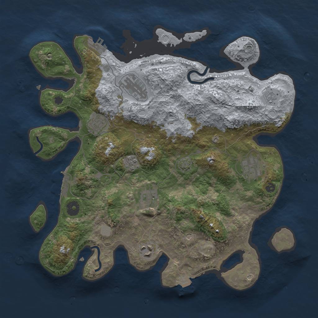Rust Map: Procedural Map, Size: 3400, Seed: 23219848, 14 Monuments