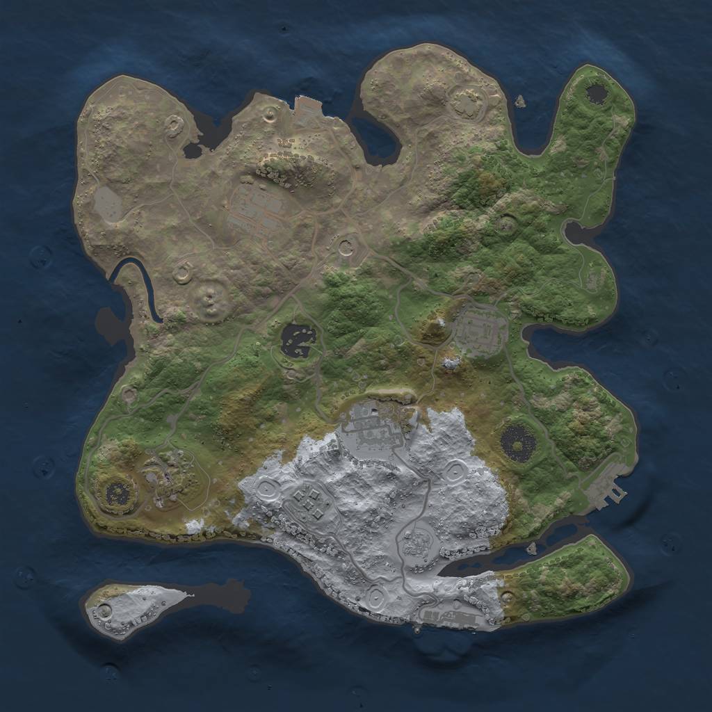 Rust Map: Procedural Map, Size: 3000, Seed: 83143, 14 Monuments