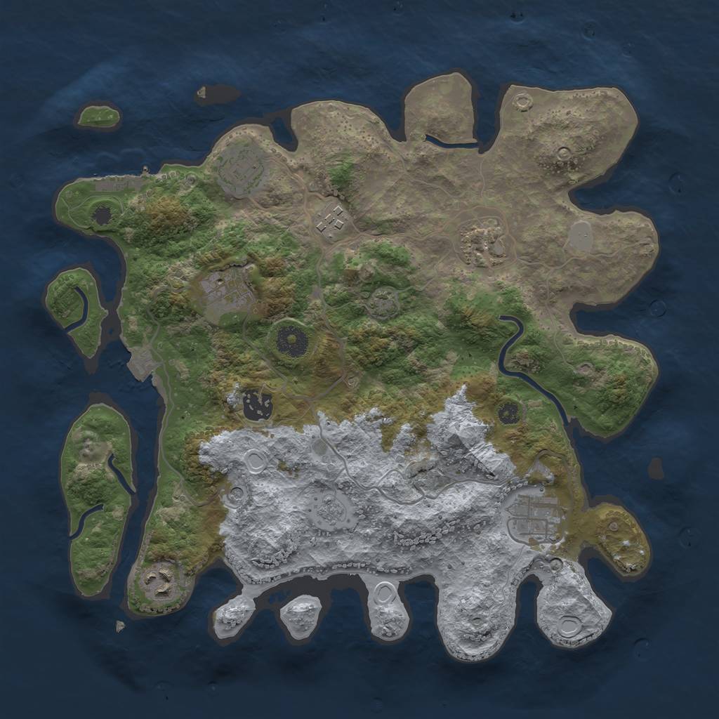 Rust Map: Procedural Map, Size: 3400, Seed: 60205608, 14 Monuments