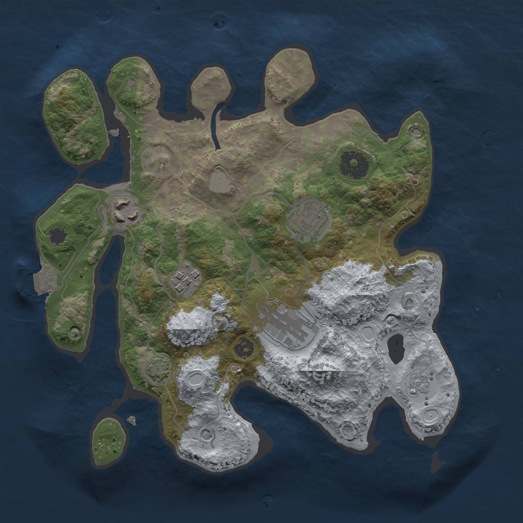 Rust Map: Procedural Map, Size: 2750, Seed: 5114, 10 Monuments