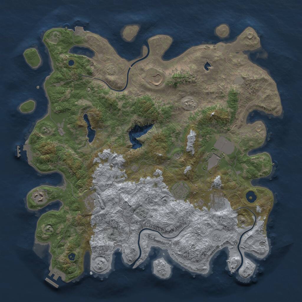 Rust Map: Procedural Map, Size: 4100, Seed: 65312131, 13 Monuments